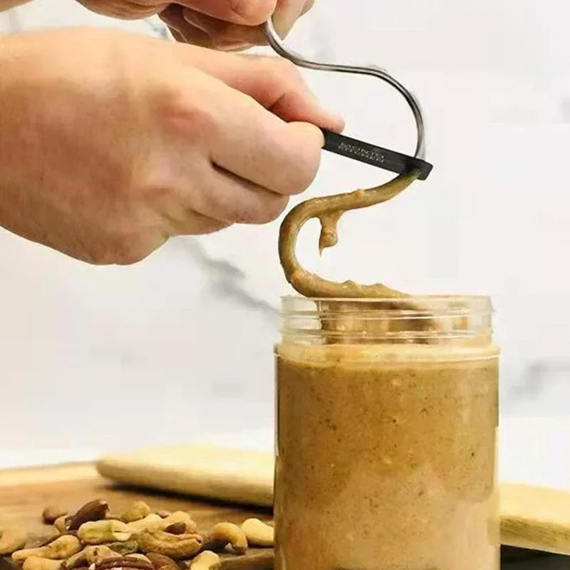 2025 Hot Peanut Butter Stirrer with Scraper Tool Almond Butter Mixing Tool Butter & Jam Stirrer Multipurpose Kitchen Tool Zpaxo