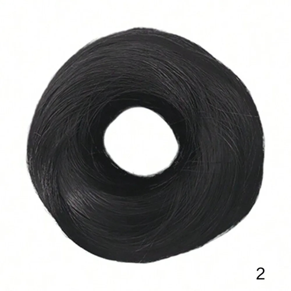 New Fluffy Messy Bun Scrunchies Golden Brown Elastic Rubber Band Synthetic Styling Decoration Donut Chignon for Women Girls Zpaxo 2