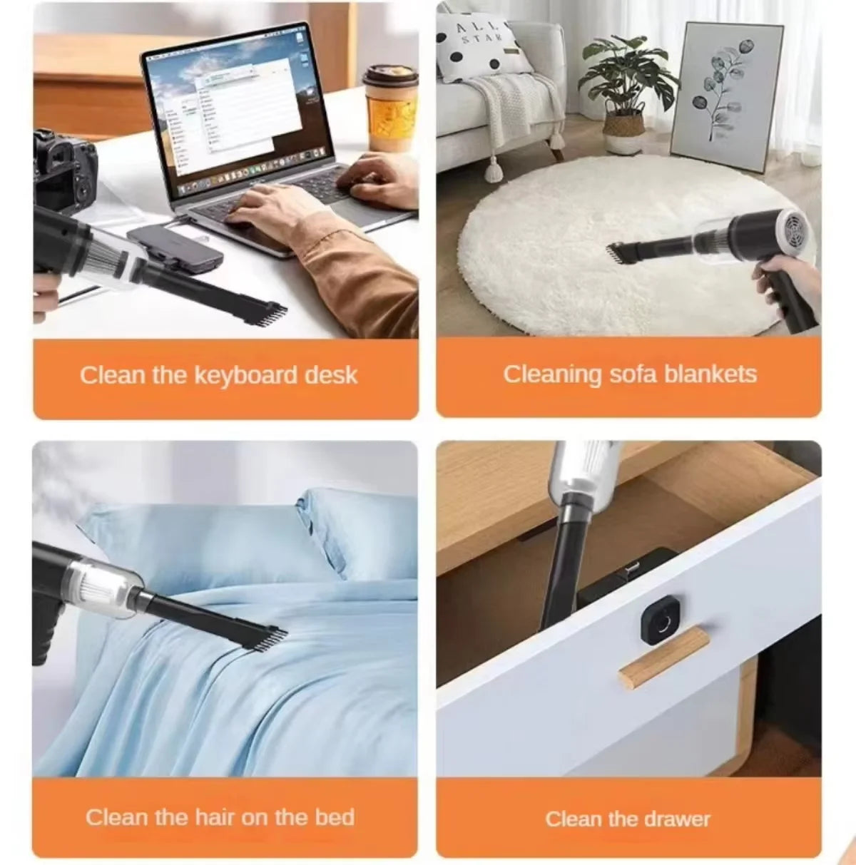 Car Wireless Vacuum Cleaner Handheld High-Power Vacuum Cleaner Portable Car Home Dry And Wet Vacuum Cleaner Zpaxo