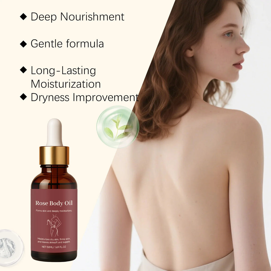 Rose Body Essential Oil Serum – Nourishing & Moisturizing 50ml Body Oil Serum Zpaxo