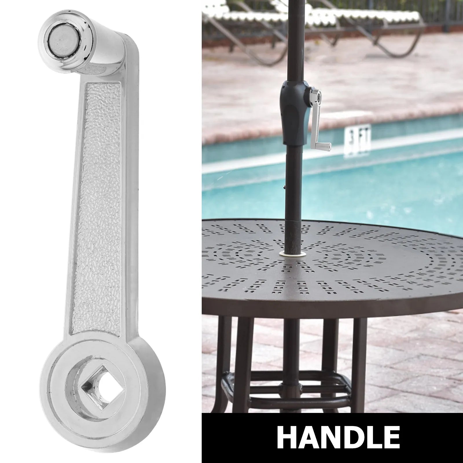 Crack-Resistant Patio Umbrella Crank Handle Replacement for Outdoor Sun Umbrella Sunshade Crank Mechanism Beach Picnic Garden Uv Zpaxo