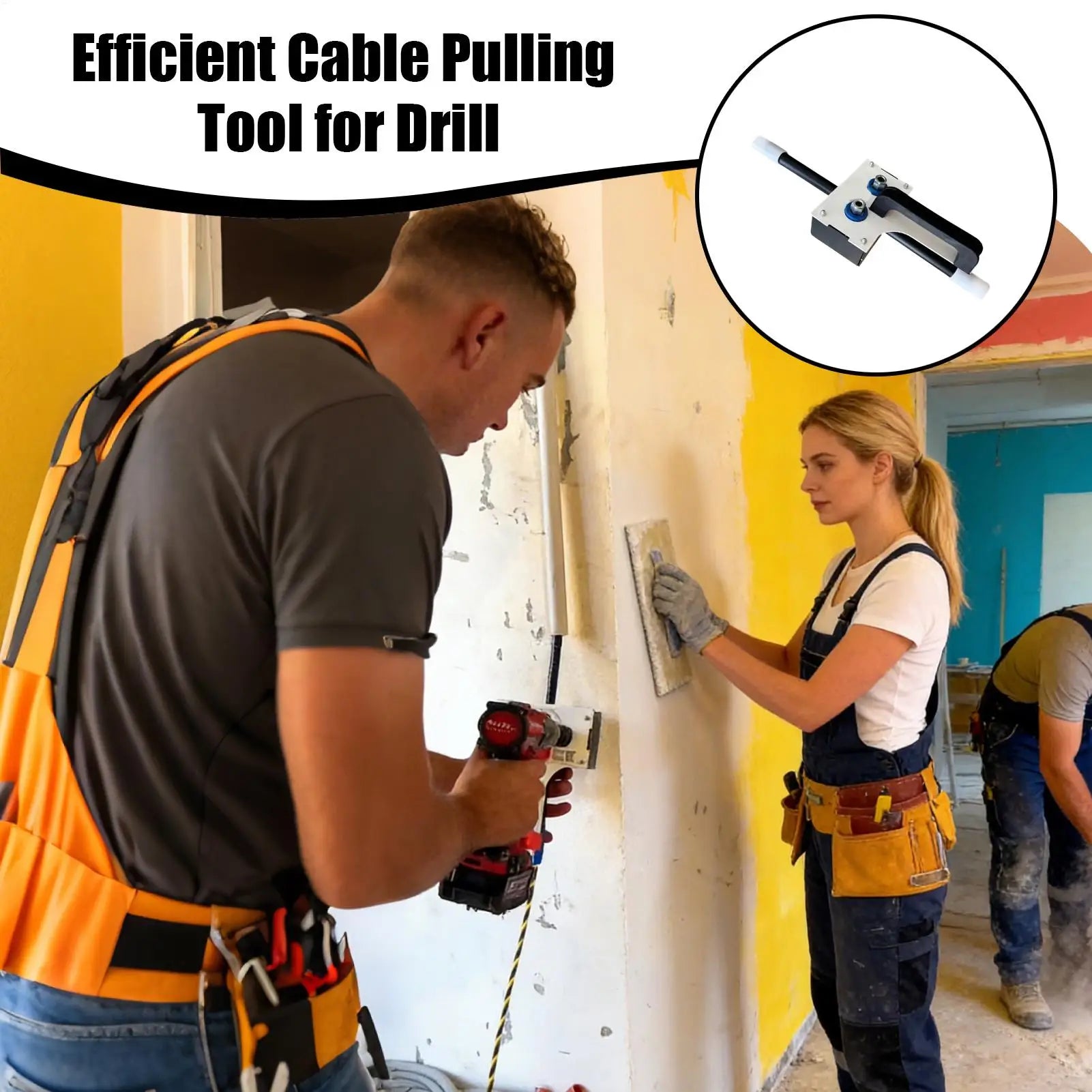 Heavy Hand-held Cable Puller Wiring Tool 8mm Electrical Cable Puller Used For Narrow Space Wall Underground Data Center Pipeline Zpaxo