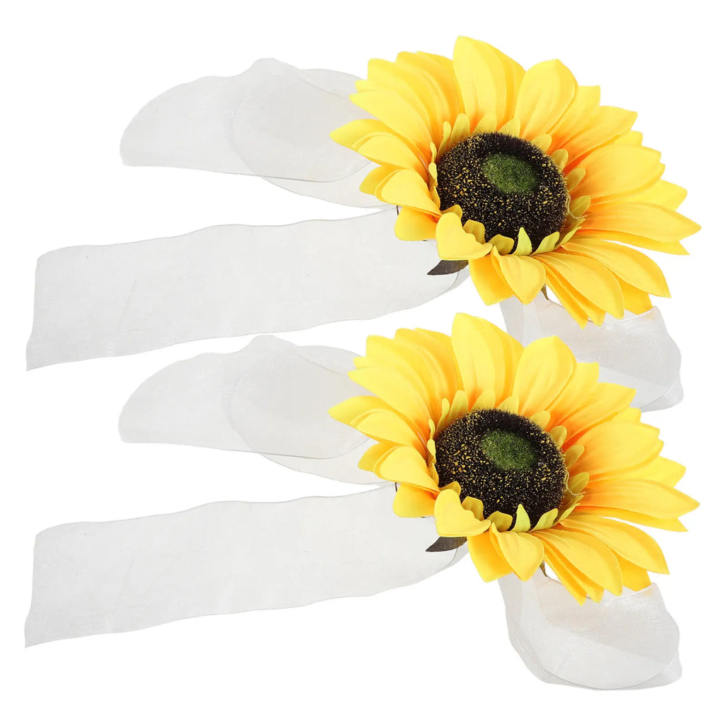 Sunflower Curtain Tiebacks Rustic Floral Drapery Holdbacks Rope Strap
