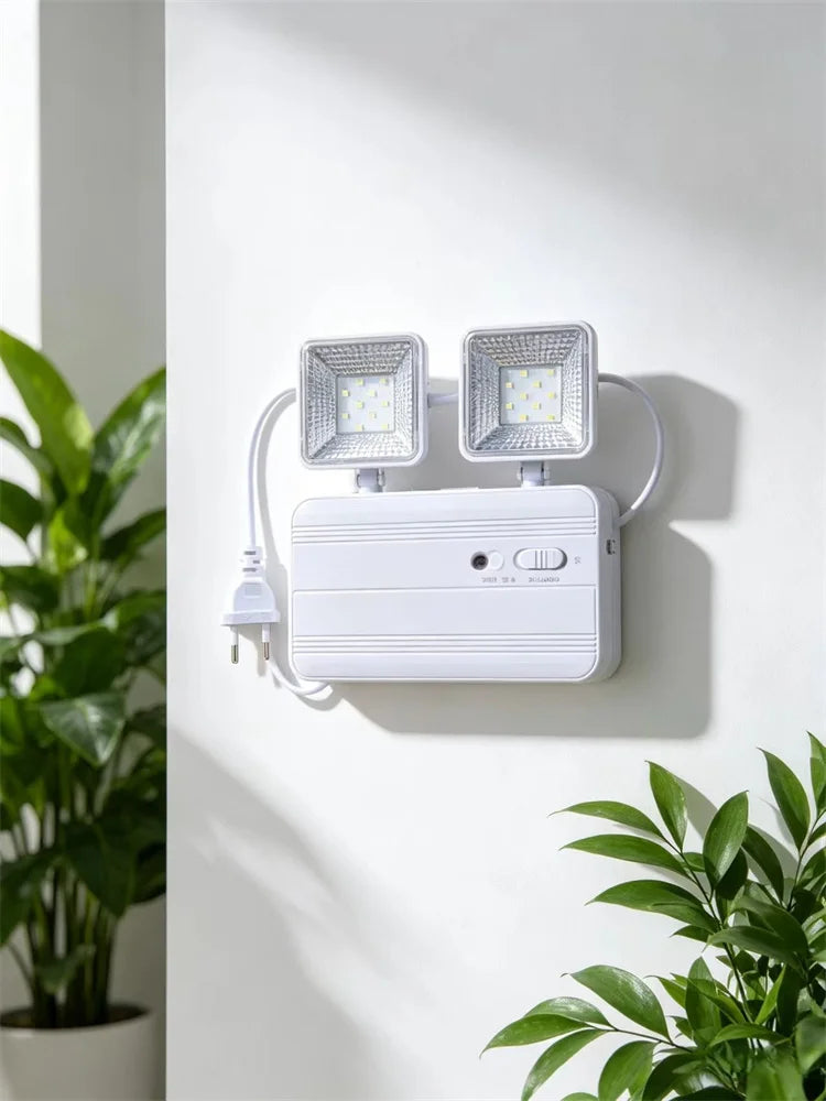Dual-Head LED Emergency Light – Auto-On, Rechargeable, 360° Rotate LED Emergency Light Zpaxo