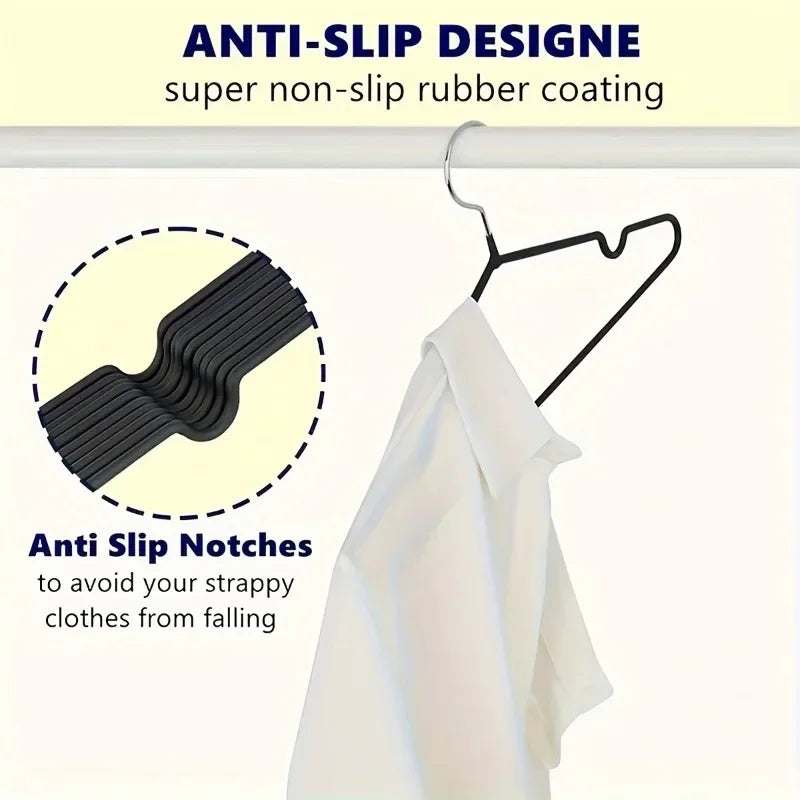 Non-Slip Coated Metal Suit Coat Hangers Heavy Duty Clothes Hangers Metal Shirt Jacket Hanger with Round Notches for Dress Zpaxo