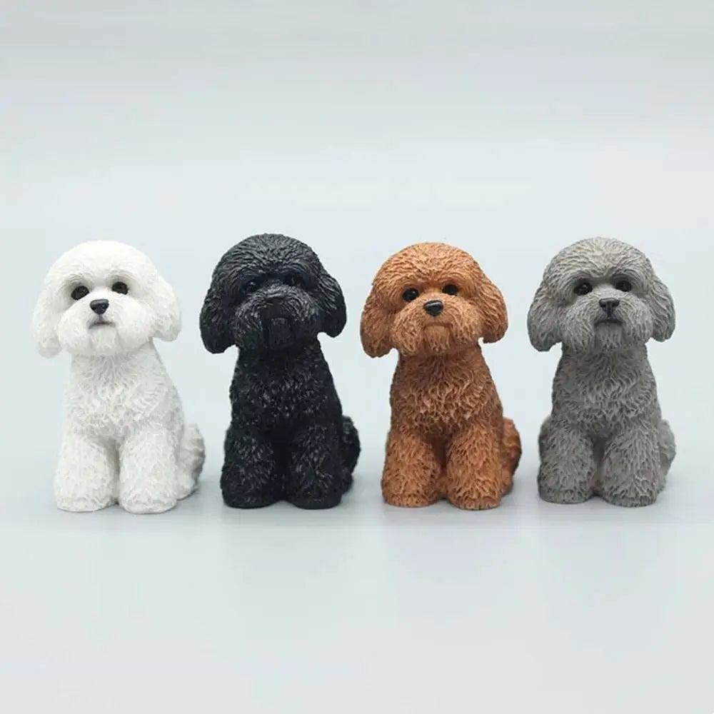 Simulation Poodle Dog Figures Puppy Model Miniature Figurine Mini Zpaxo