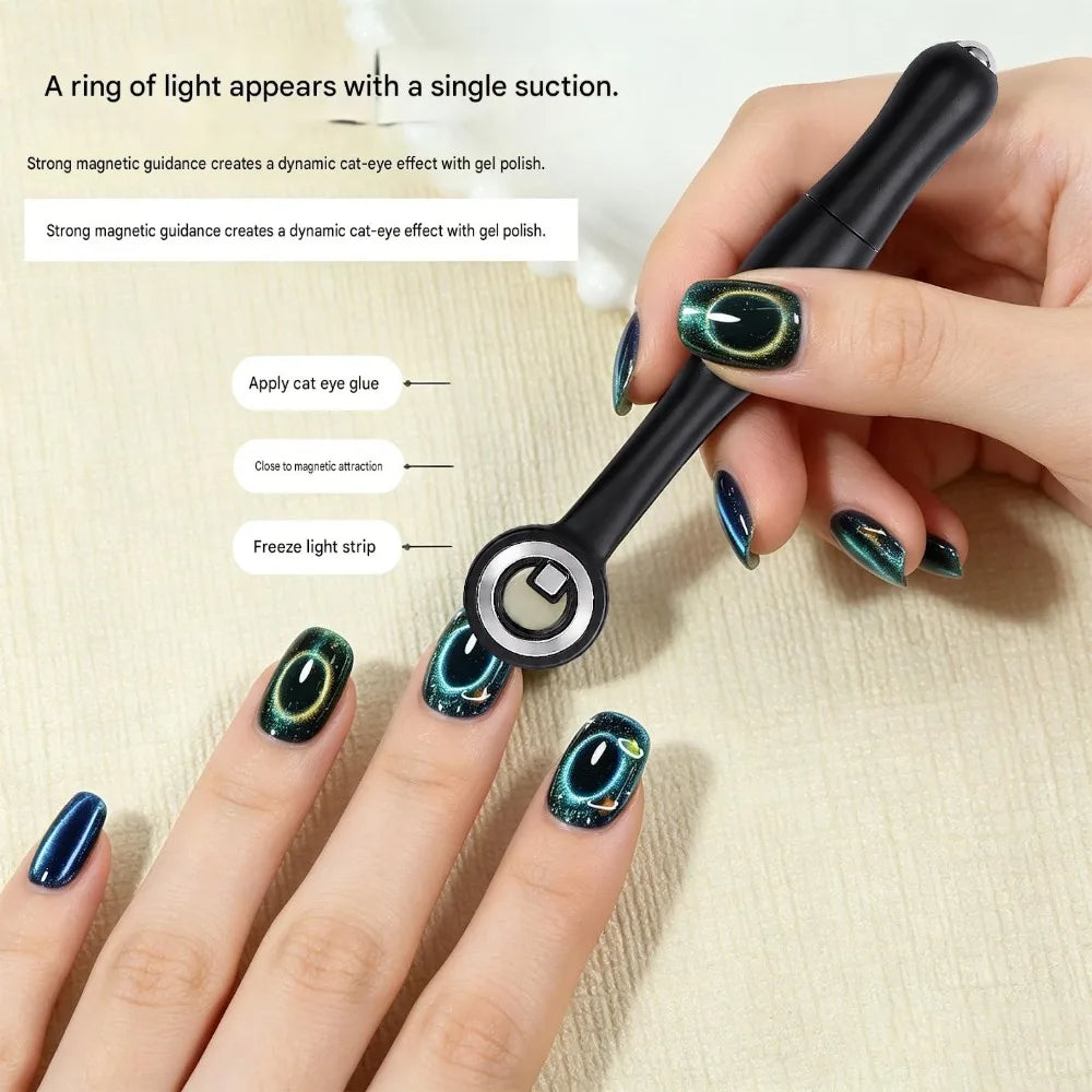 Gourd Shaped Strong Cat Eye Magnetic Nail Magnet 3 In 1 Extra Thick Large Powerful Versatile Nail Art Magnetic Styling Tool Zpaxo
