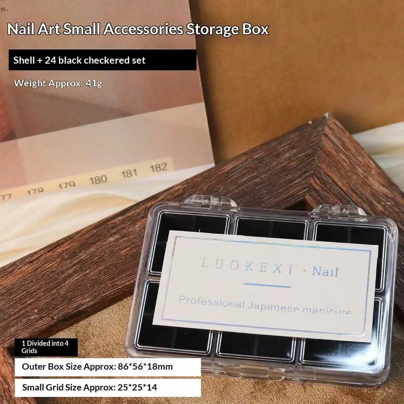 M24Grids Nail Decoration Accessories Storage Box Transparent Jewelry Zpaxo A9