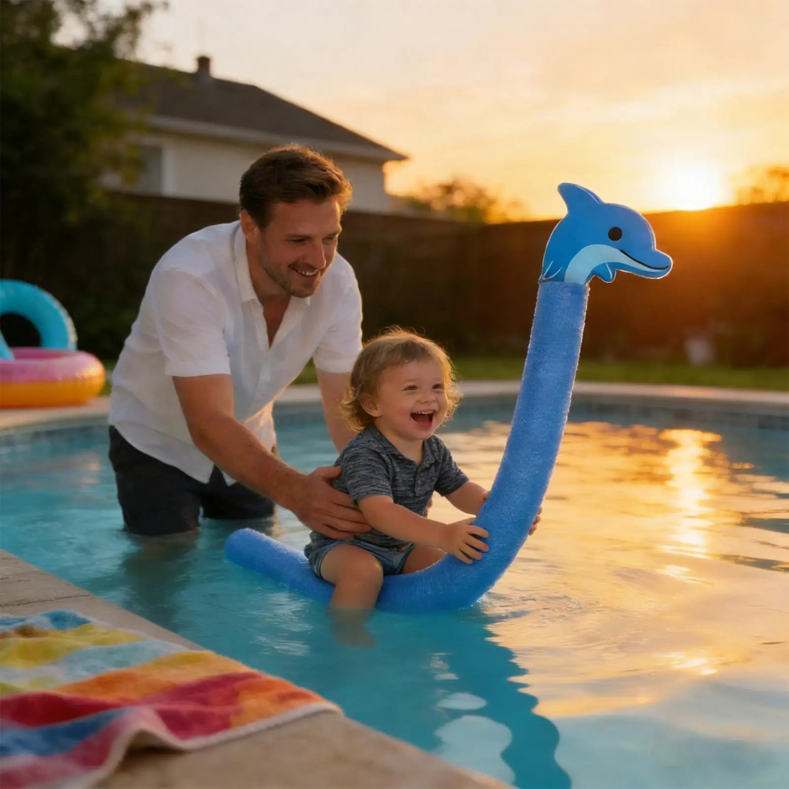 Animal Head Pool Noodles Floating Exercise Device Long Foam Swim