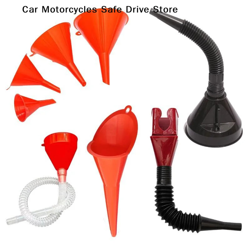 CM8-Pieces Car Plastic Funnel Wide-mouth Fuel Oil Multi-purpose