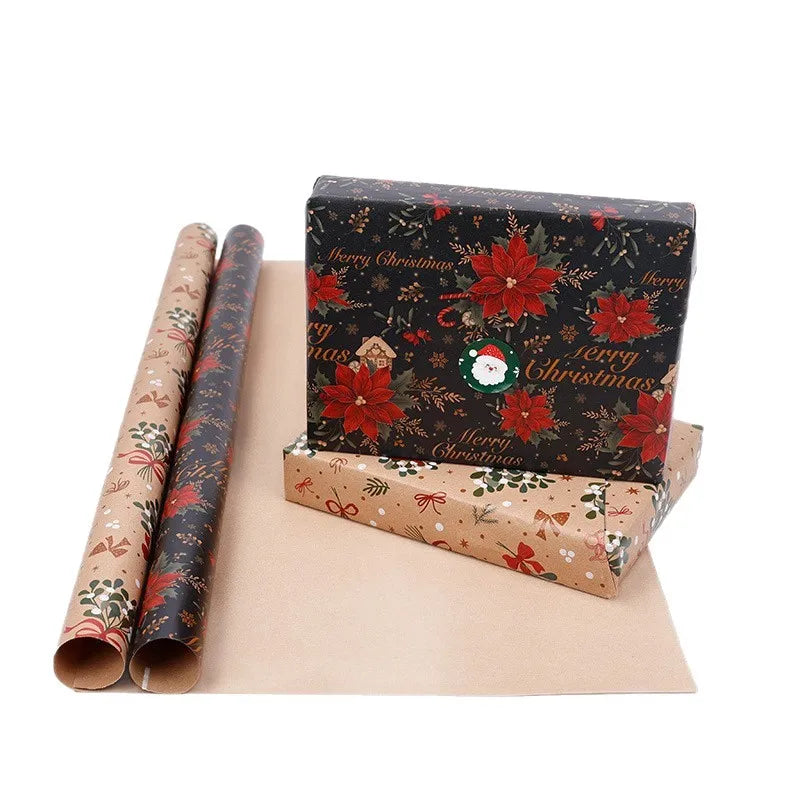 Christmas Kraft Wrapping Paper 50x70cm – Recyclable Gift Wrap
