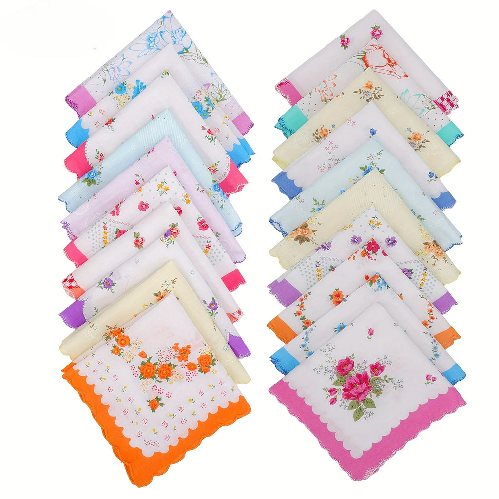 4 Floral Wedding Handkerchief Vintage Bride Bridesmaids Guests