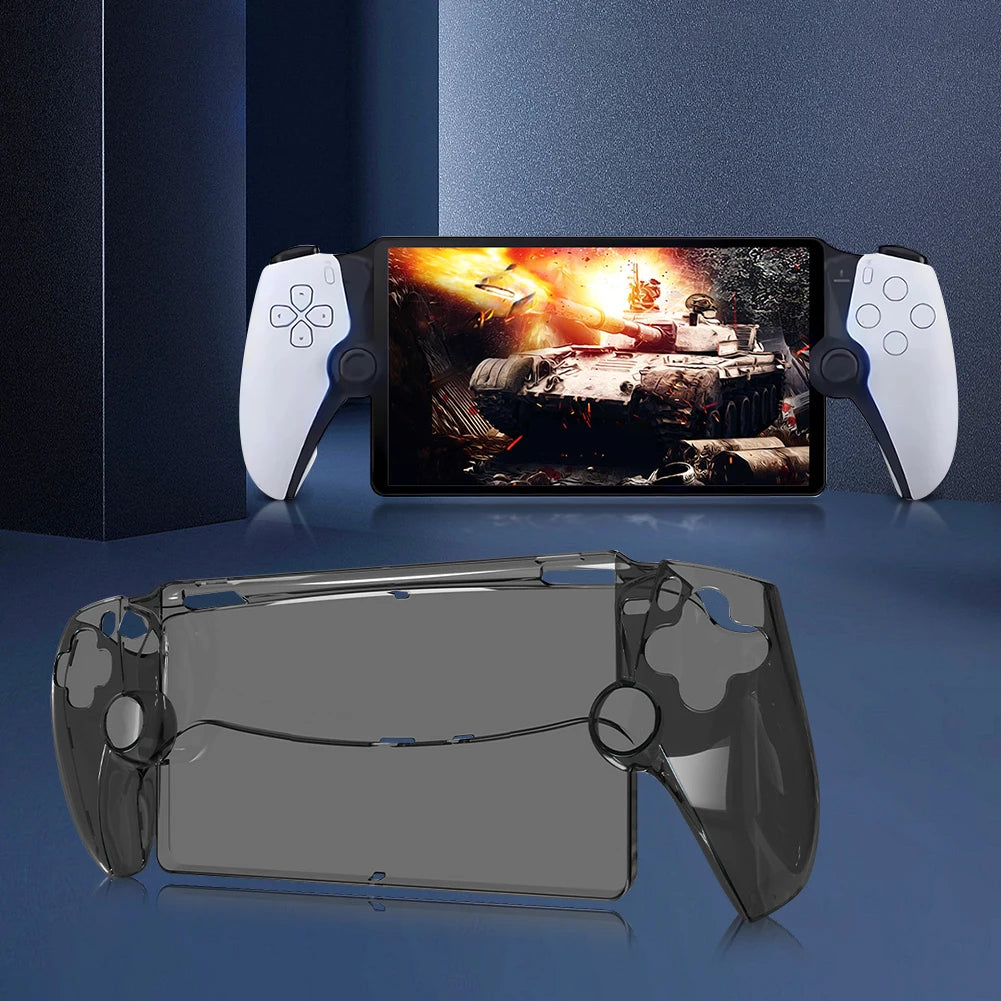 Transparent Protective Case Shockproof PC Game Machine Grip Shell Case Anti-Drop Washable for PS5 Portal for Playstation Portal Zpaxo