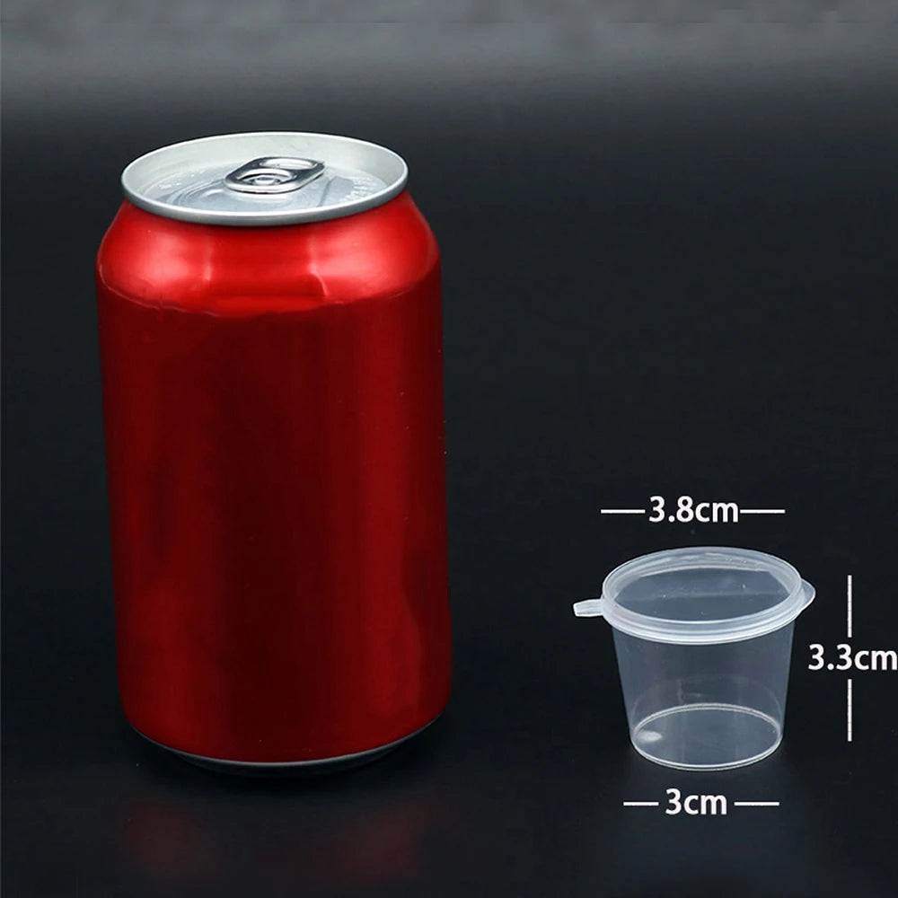 20Pcs Disposable Sauce Cup 25ml Portion Cups with Lids Souffle Sampling Cups Transparent Storage Container Zpaxo