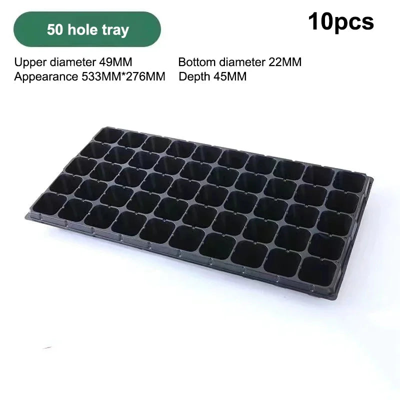 10Pcs Seedling Trays Plastic Gardening Germination Trays Black Seedling Container Garden Supplies For Vegetable Flower Zpaxo 3