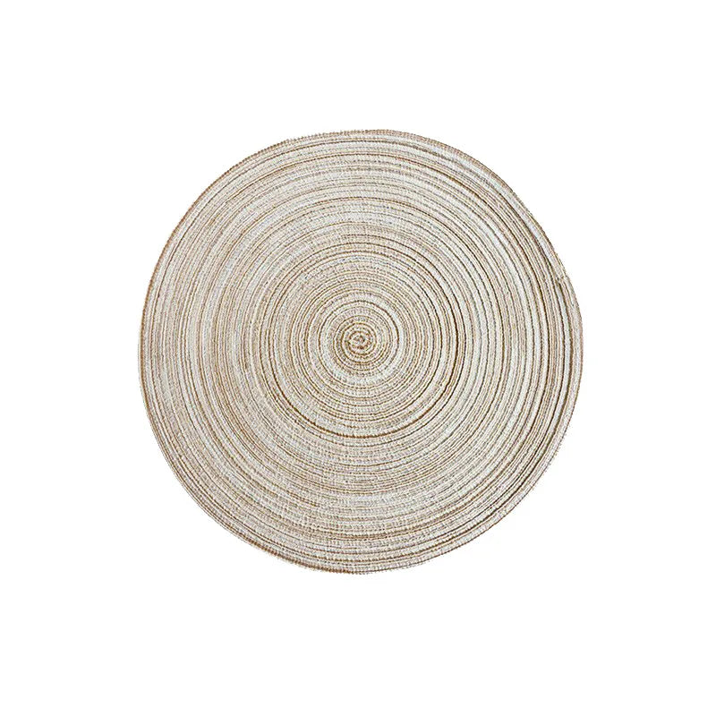 Non-Slip Linen Round Place Mats – Heat-Resistant Table Decor Dining Place Mats Zpaxo 1PC Beige 18CM