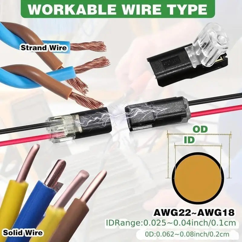 Waterproof Dual-wire LED Connectors Locking Plug-in Cable Low Voltage