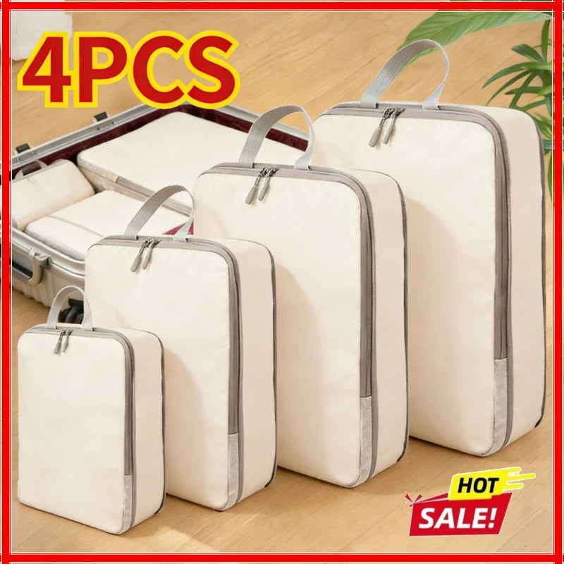 4PCS/1 set Travel Organizer Set Folding Storage Bags Wardrobe Cube Suitcase Packing Luggage for Clothes & Shoes bag organizer Zpaxo