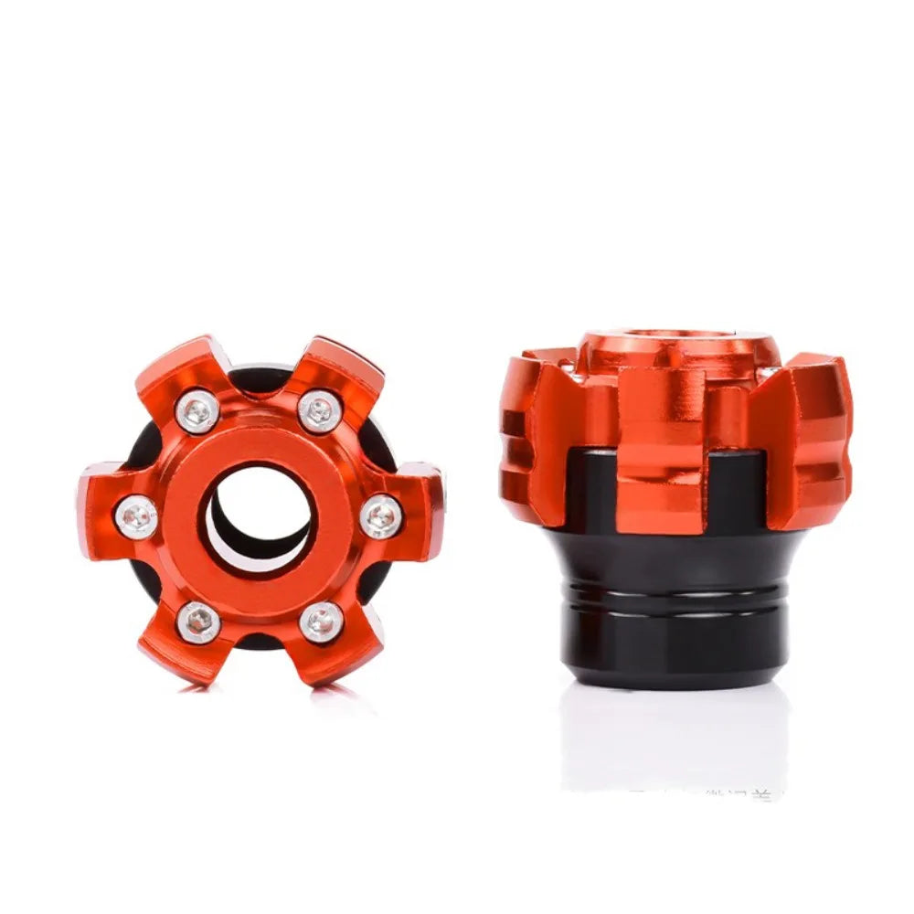 Aluminum Alloy Motorcycle Axle Cap Universal Fit Anti Fall Front Zpaxo Orange