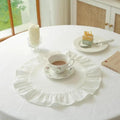 Pink Blue Stripe Ruffle Placemat Set Cute Table Decor For Kitchen Dining Room Br Zpaxo A5