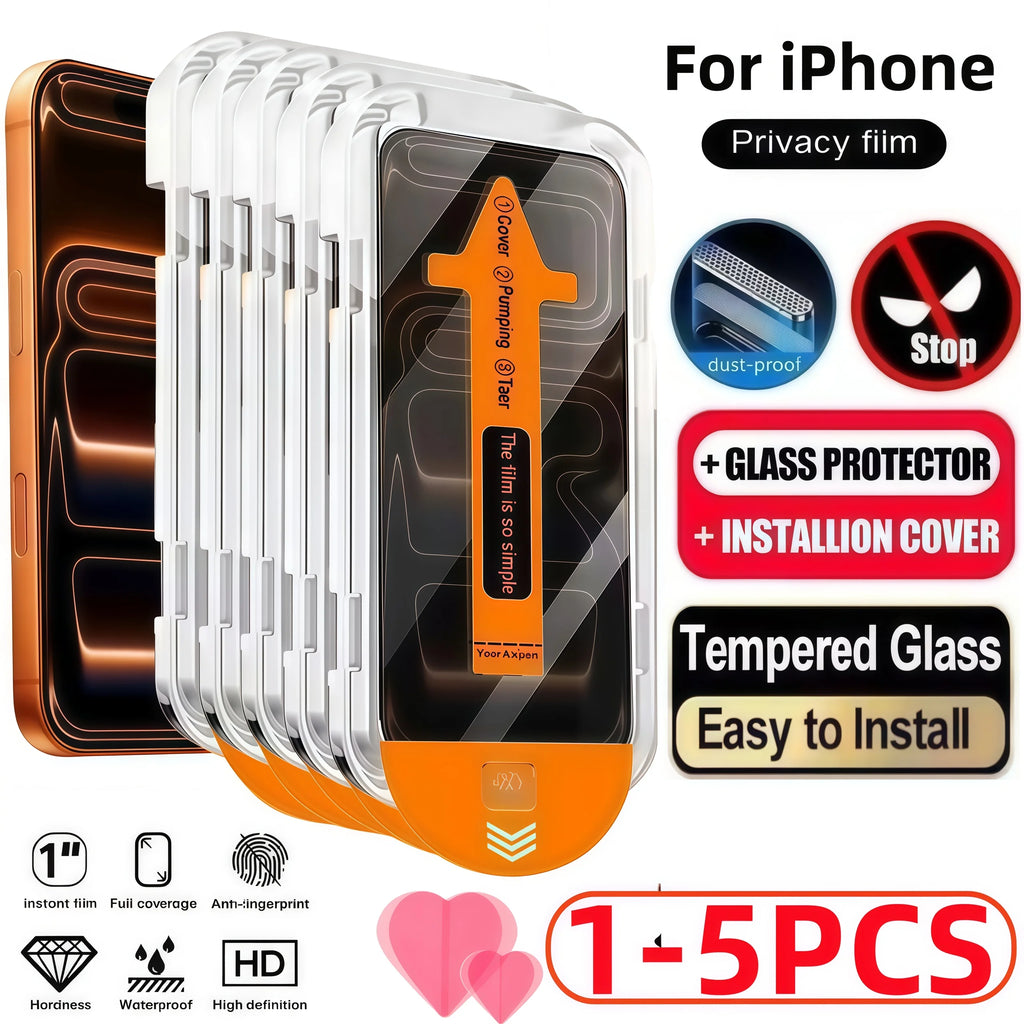 1- Privacy Screen Protector Dust Installation Iphone 15 14 13 12 11