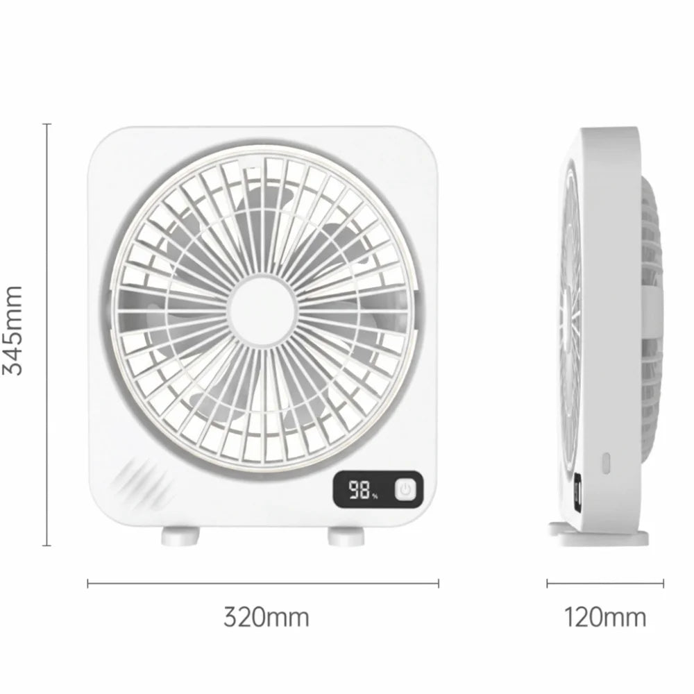 Quiet Operation LED Display Fan Built-in Battery 1000mAh Capacity Zpaxo