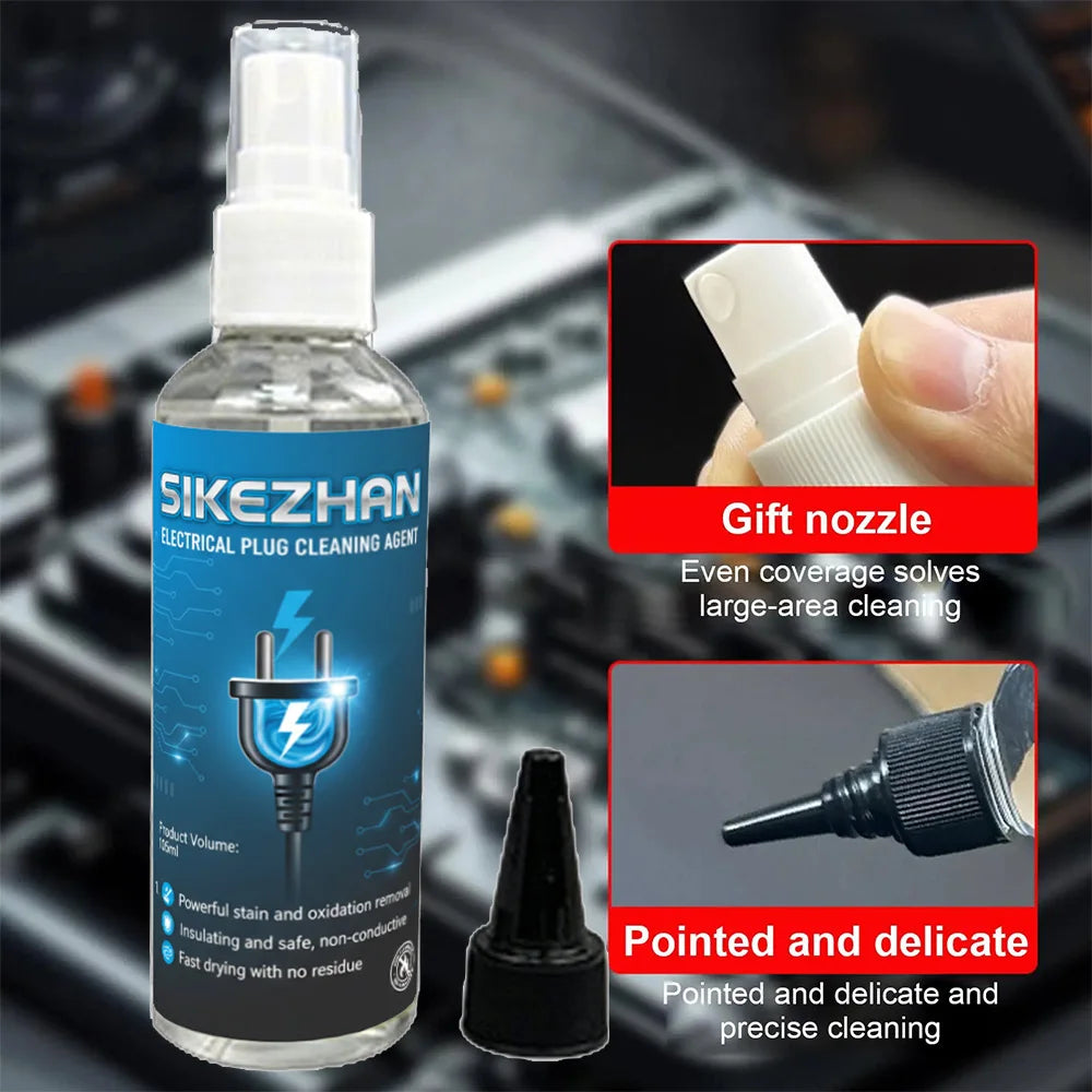 105ml Electronic Plug Cleaner - Restores Conductivity. Non-Conductive Spray Removes Rust & Dirt. Quick Dry, Safe for Connectors. Zpaxo