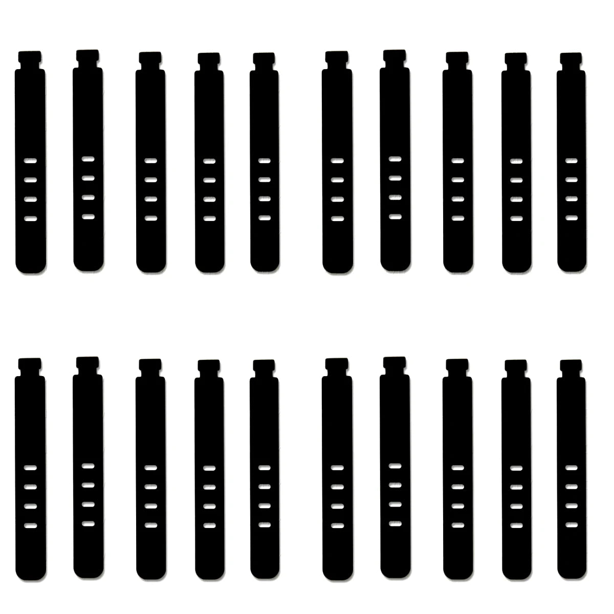 Silicone Cable Strap Wire Organizer Earphones Mouse USB Reusable Zpaxo Black-20PCS