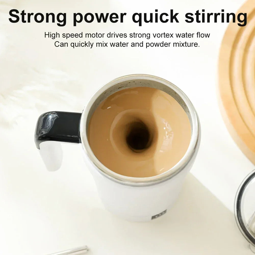 USB Self-Stirring Mug with LCD Temp Display & Warm Coaster Self-Stirring Mug Zpaxo