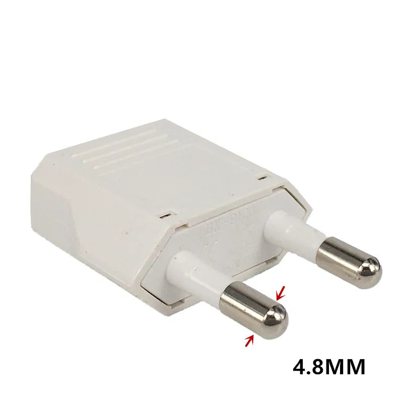 EU Plug Sockets Electrical European US To EU Plug Electrical Sockets Converter Travel Europe Power Plug Adapter Socket 4.0/4.8mm Zpaxo