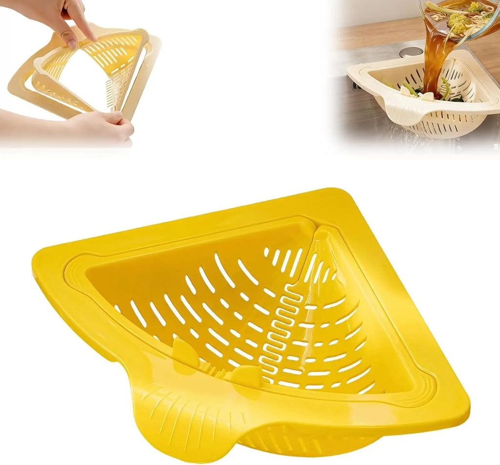 Magnetic Triangle Sink Drain Basket – Corner Strainer & Organizer Sink Drain Strainer Zpaxo Orange