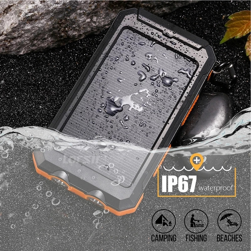 Solar Power Bank 80000mAh Portable Charging Poverbank External Zpaxo