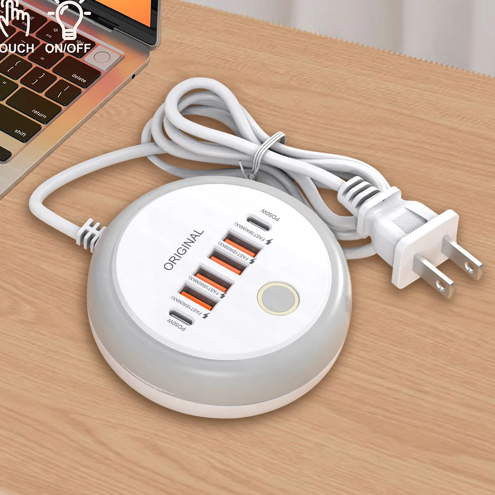 50W Multi Ports USB Charger Power Strip Socket Fast Charging Travel