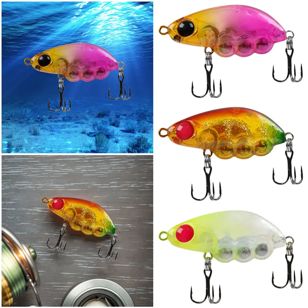 Mini Hard Bait Fixed Steel Ball Fishing Lure Trout Perch Bass