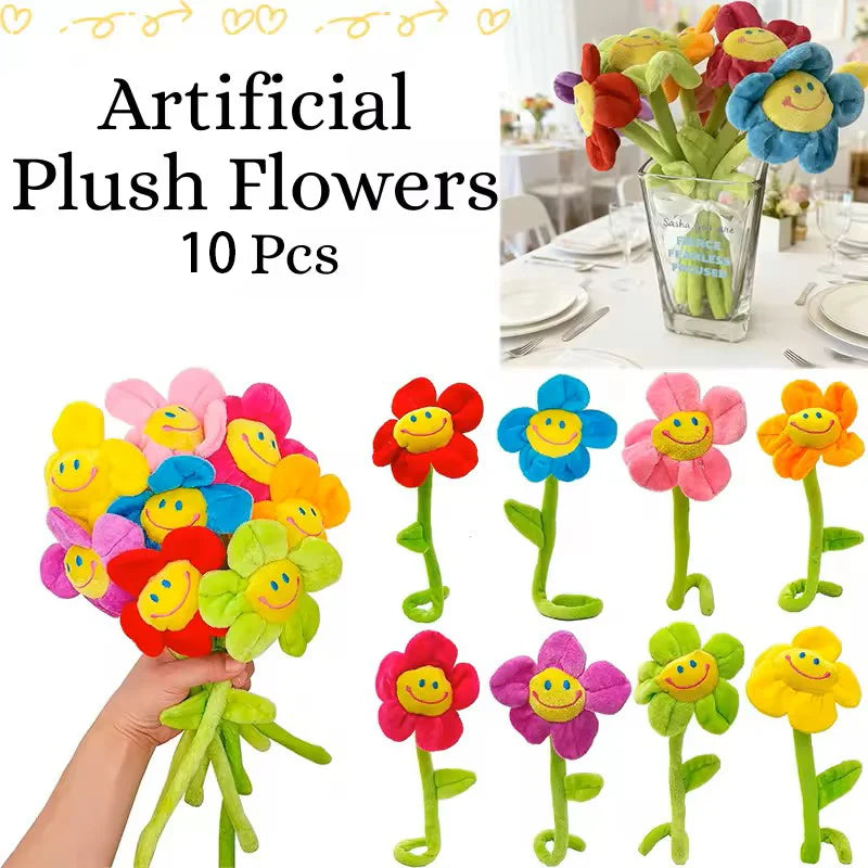 Artificial Plush Sunflower Daisy Flower Bendable Curtain Buckle