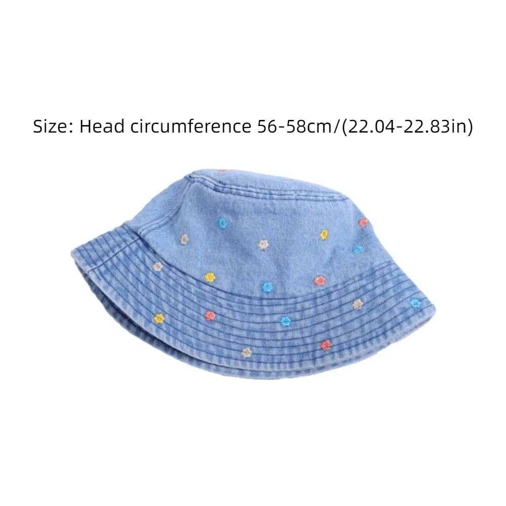 New Sun Protection Flower Embroidery Cowboy Hat Windproof Retro Big Brim Sun Hat All-match Sun Cap Spring Zpaxo