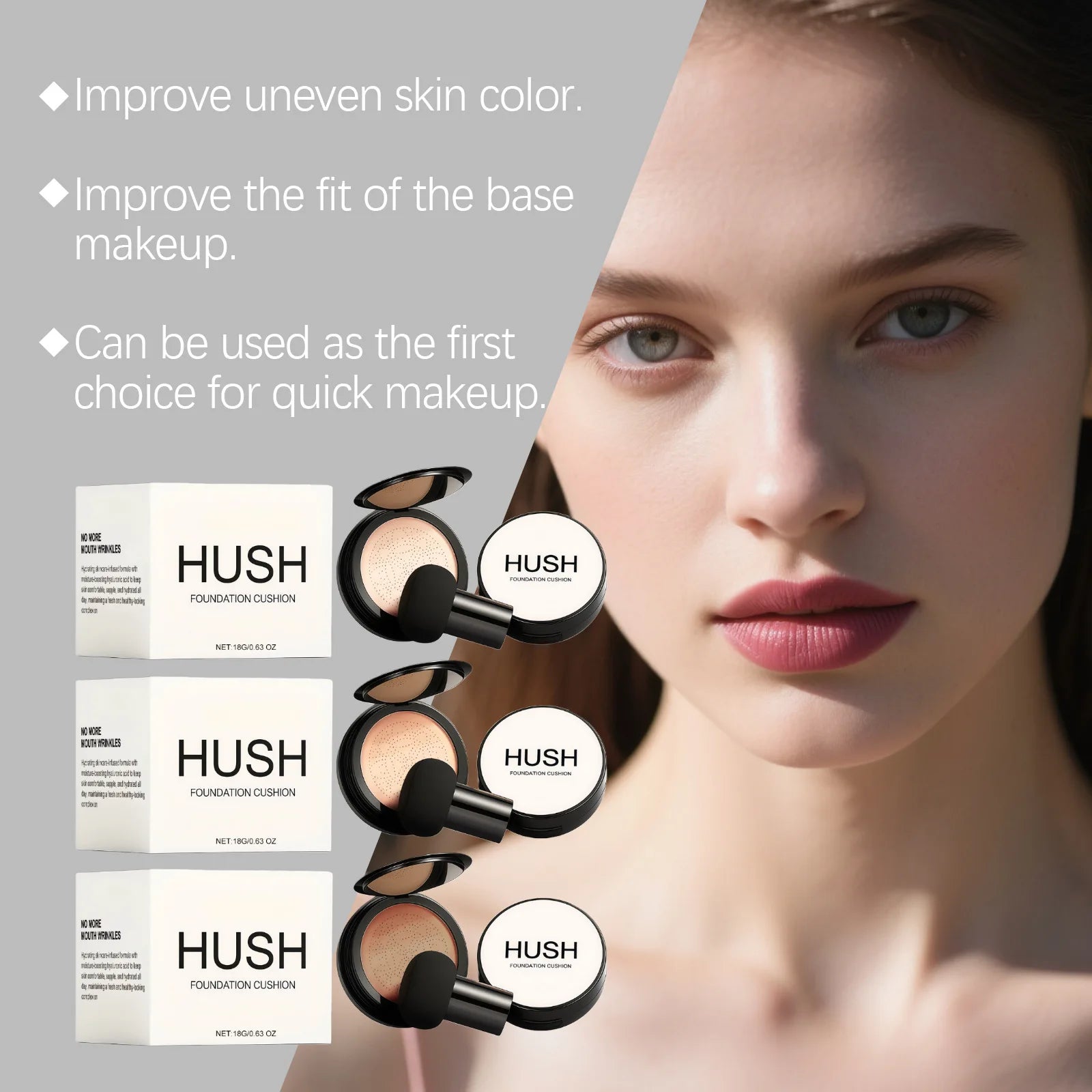 Cushion Foundation Concealer – Natural Coverage, Non-Caking Cushion Foundation Zpaxo