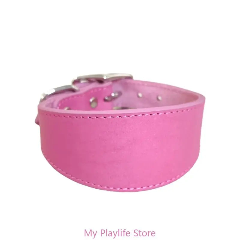 Collar Whippet Leather Soft Suede Pedded Wide Collars Lurcher and Italian Greyhound Saluki Sighthound Dog Supplies Zpaxo Rose Red M
