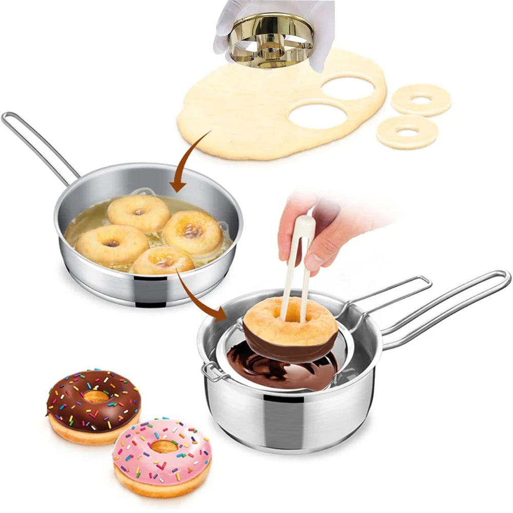 Stainless Steel Donut Cutter Mold Doughnut Making Cutters Bagels Cookies Biscuits Baking Tools Zpaxo
