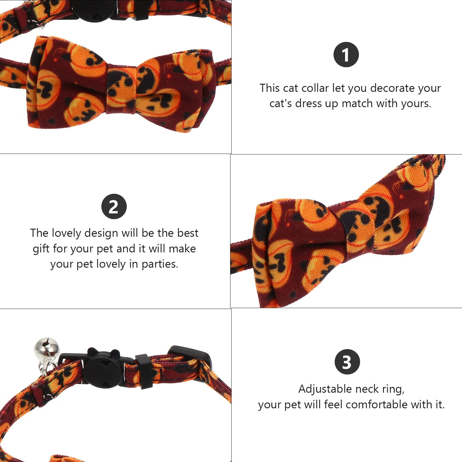 Halloween Bow Tie Pet Collar Adjustable Dog Necklace Design