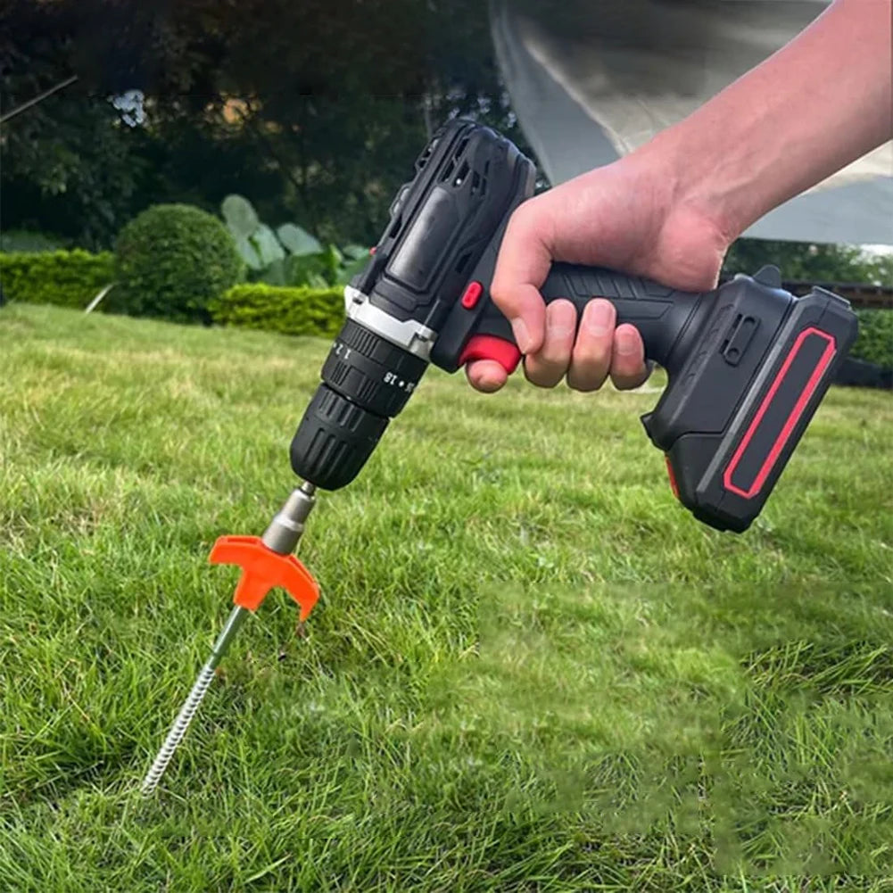 Heavy Duty Spiral Screw Hex Socket Stakes Ground Anchors Camping Tent