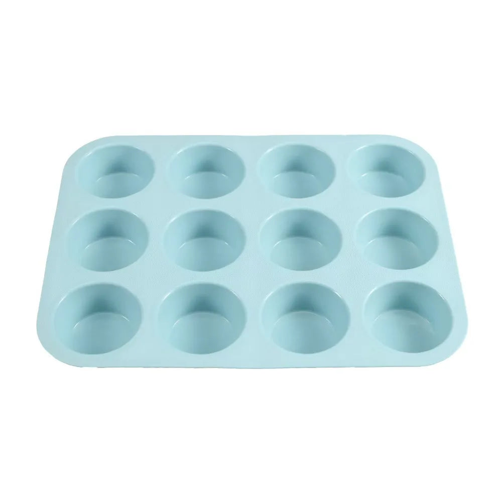 Nonstick Silicone Mini Muffin Pan Baking Pans Food Grade Cupcake Zpaxo SKY BLUE