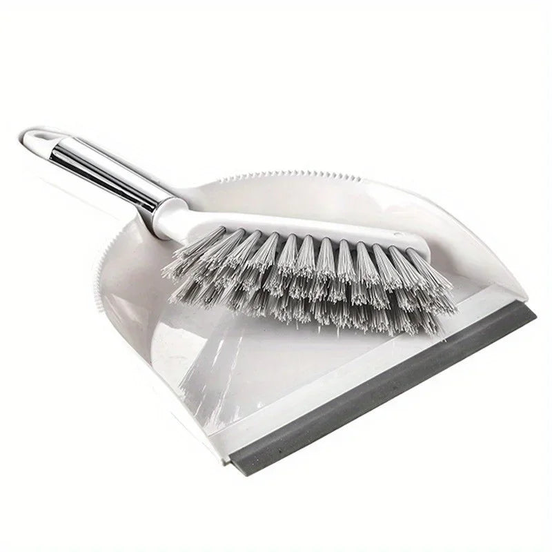 Mini Desktop Broom & Dustpan Set – Compact Plastic Desk Cleaner Mini Broom Set Zpaxo white