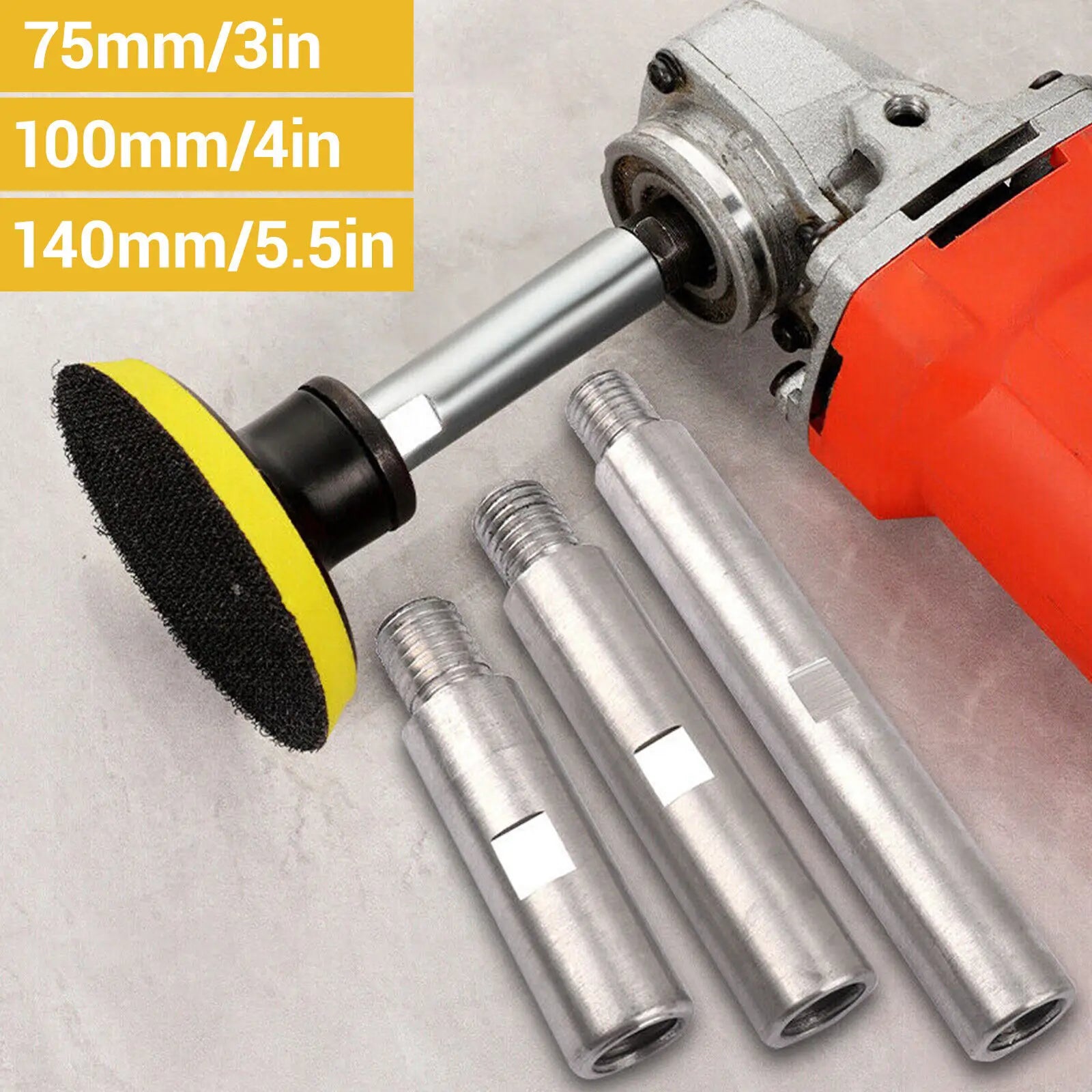 M14 Angle Grinder Extension Rod 75 100 Thread Adapter Polishing Pad
