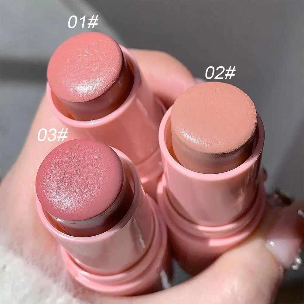 Dual-Use Blush & Lip Gloss Stick – Waterproof Powder Blusher Blush & Lip Stick Zpaxo
