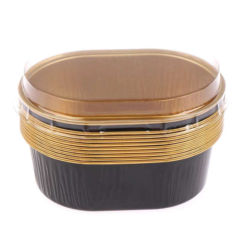 Tin Foil Aluminum Pudding Cup Lid Square Disposable Mini Mousse Zpaxo Black
