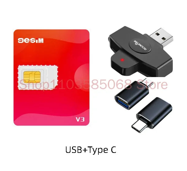 9esim V3 Advanced Edition Travel Smart Card for Android, IOS Switch Non 5ber Estk Me Zpaxo V3 USB kit