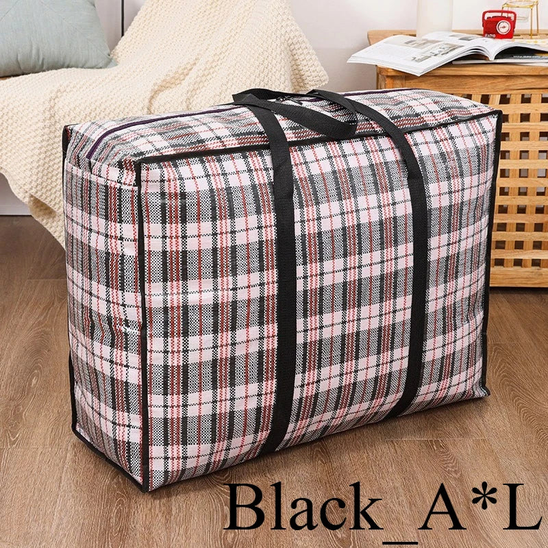 1 Heavy Duty Storage Bags Zipper Waterproof Foldable Moving Clothes Zpaxo BlackA-L 1