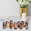 Holy Family Nativity Figurines Manger Miniatures Statue Table Baby Zpaxo Multicolor