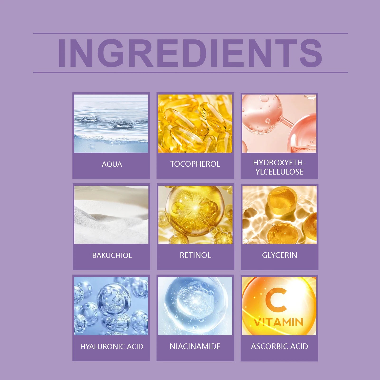 Retinol Facial Serum Hyaluronic acid Niacinamide serum Deep Hydration Lock Moisturizing Repairing Dry skin remedy Vitamin C 30ml Zpaxo